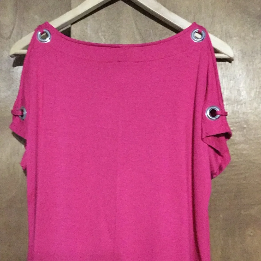 Pink Cold Shoulder Top - Picture 3 of 6